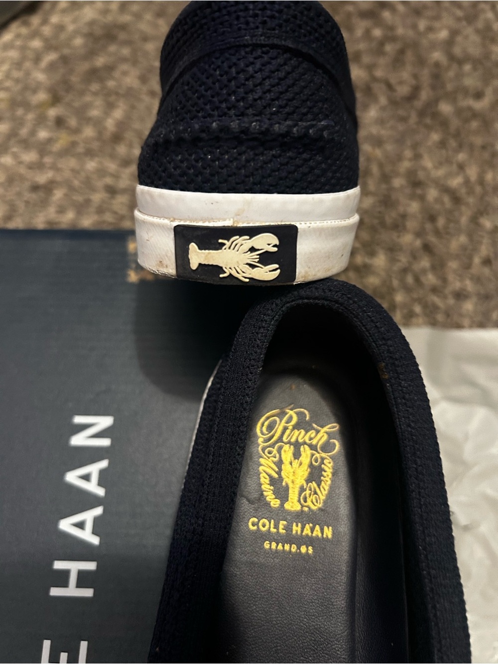 Cole Haan Navy Knit Slip-On Penny Loafer , women size 7 - Picture 4 of 7